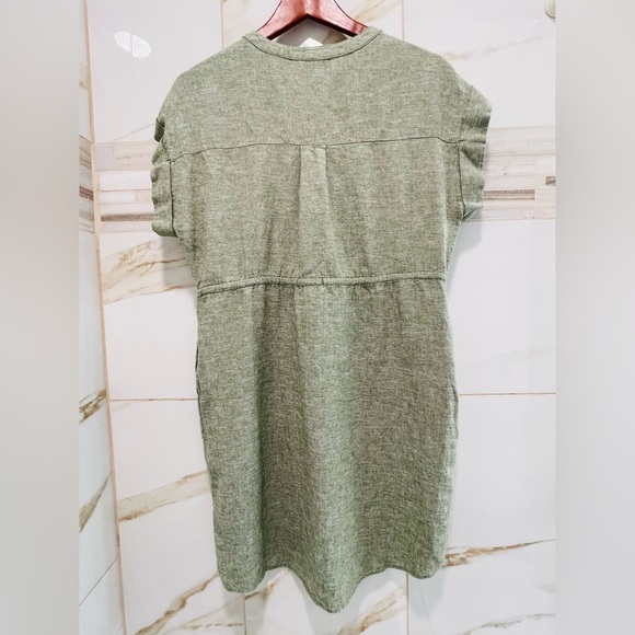 Time and Tru Gray Linen Button-Front Dress | Women’s Medium - Picture 11 of 13